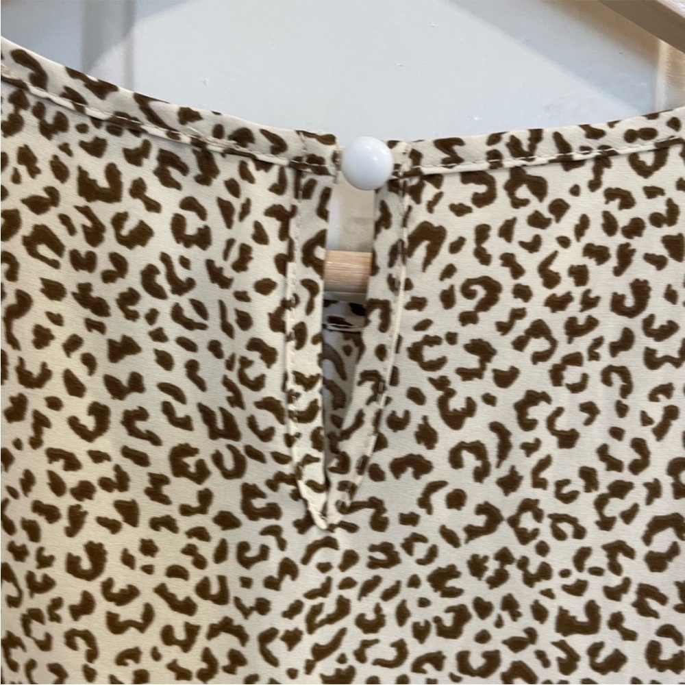 PRETTYGARDEN Cheetah Print Flowy Boho Midi Dress Puff Short Sleeve ,Women’s Sz S - Picture 8 of 9